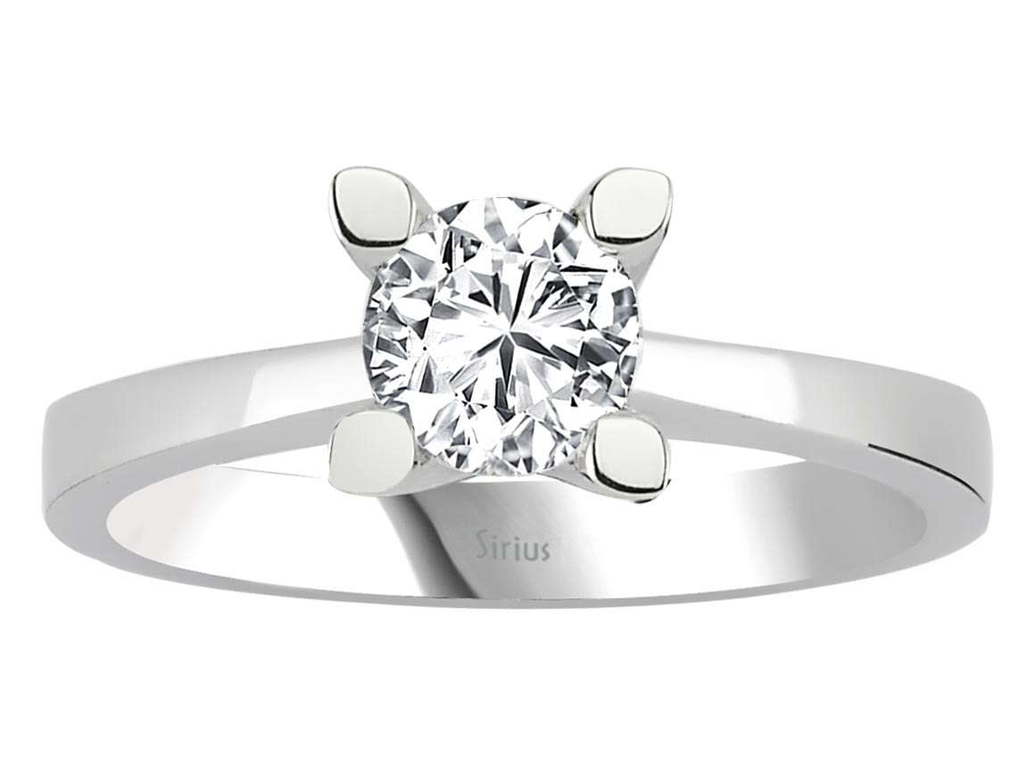 Weißgold-Ring mit 1 laborgezüchteten Diamant 0,78 Karat