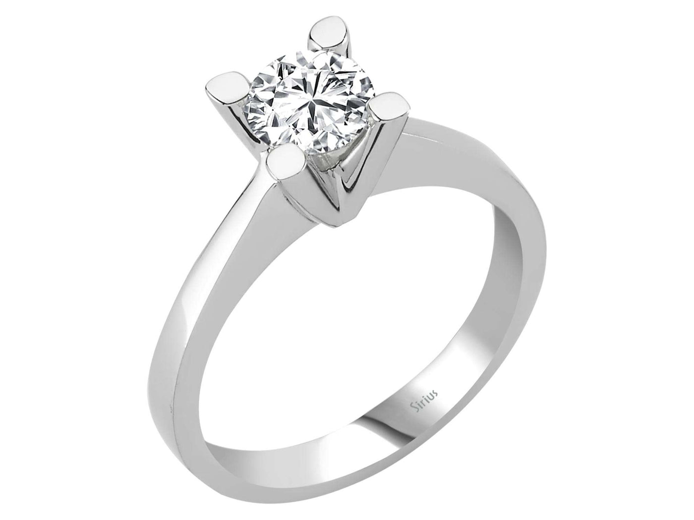 Weißgold-Ring mit 1 laborgezüchteten Diamant 0,78 Karat