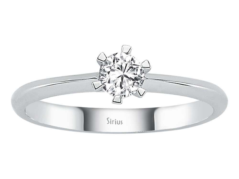 Bague en or blanc avec diamant de 0,26 carat cultivé en laboratoire, or 14 carats - Bijoux haut de gamme de Rosy Lab Diamonds