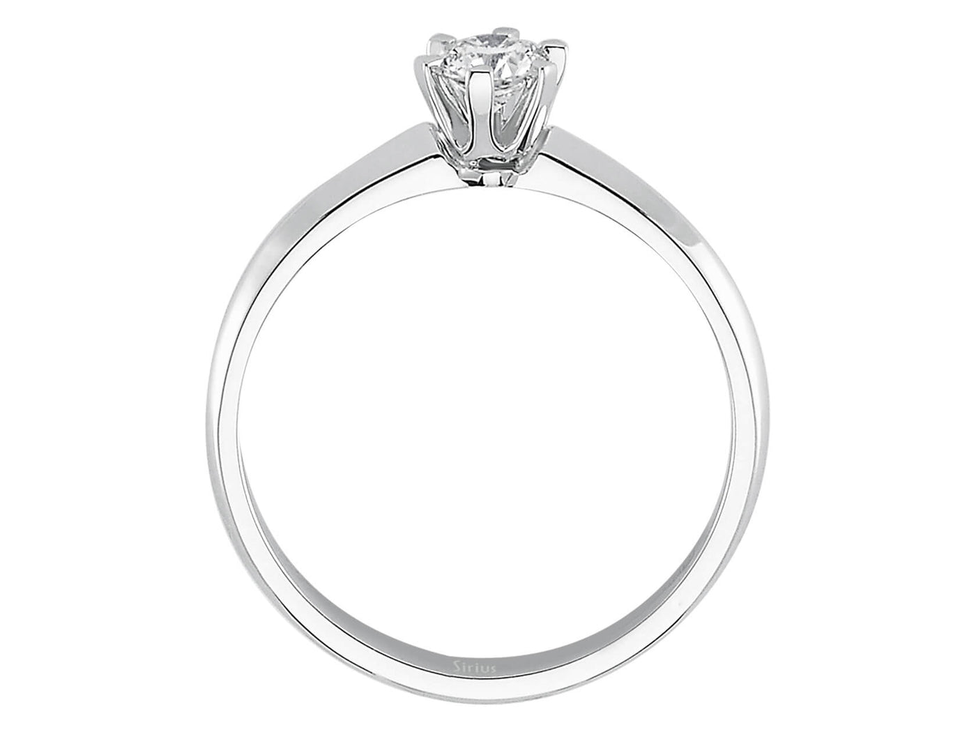 Weißgoldring mit 1 laborgezüchtetem Diamant 0,26 Karat im Rundschliff