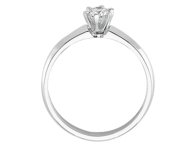 Weißgoldring mit 1 laborgezüchtetem Diamant 0,26 Karat im Rundschliff