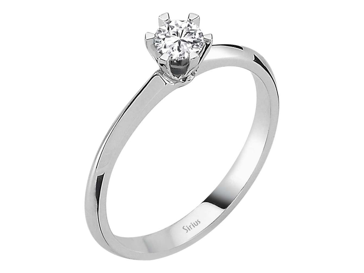 Bague en or blanc avec un Diamant de laboratoire de 0,26 carat, or 14 carats – Bijoux haut de gamme de Rosy Lab Diamonds