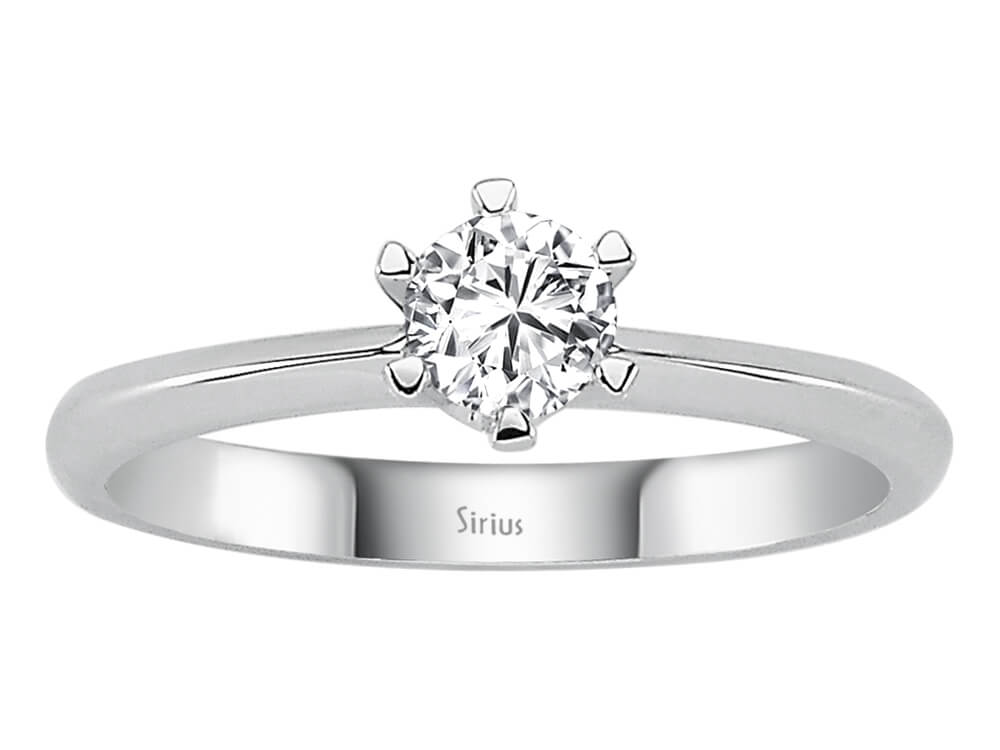 Bague en or blanc avec un diamant de laboratoire de 0,34 carat, en or 14 carats – Bijoux haut de gamme de Rosy Lab Diamonds