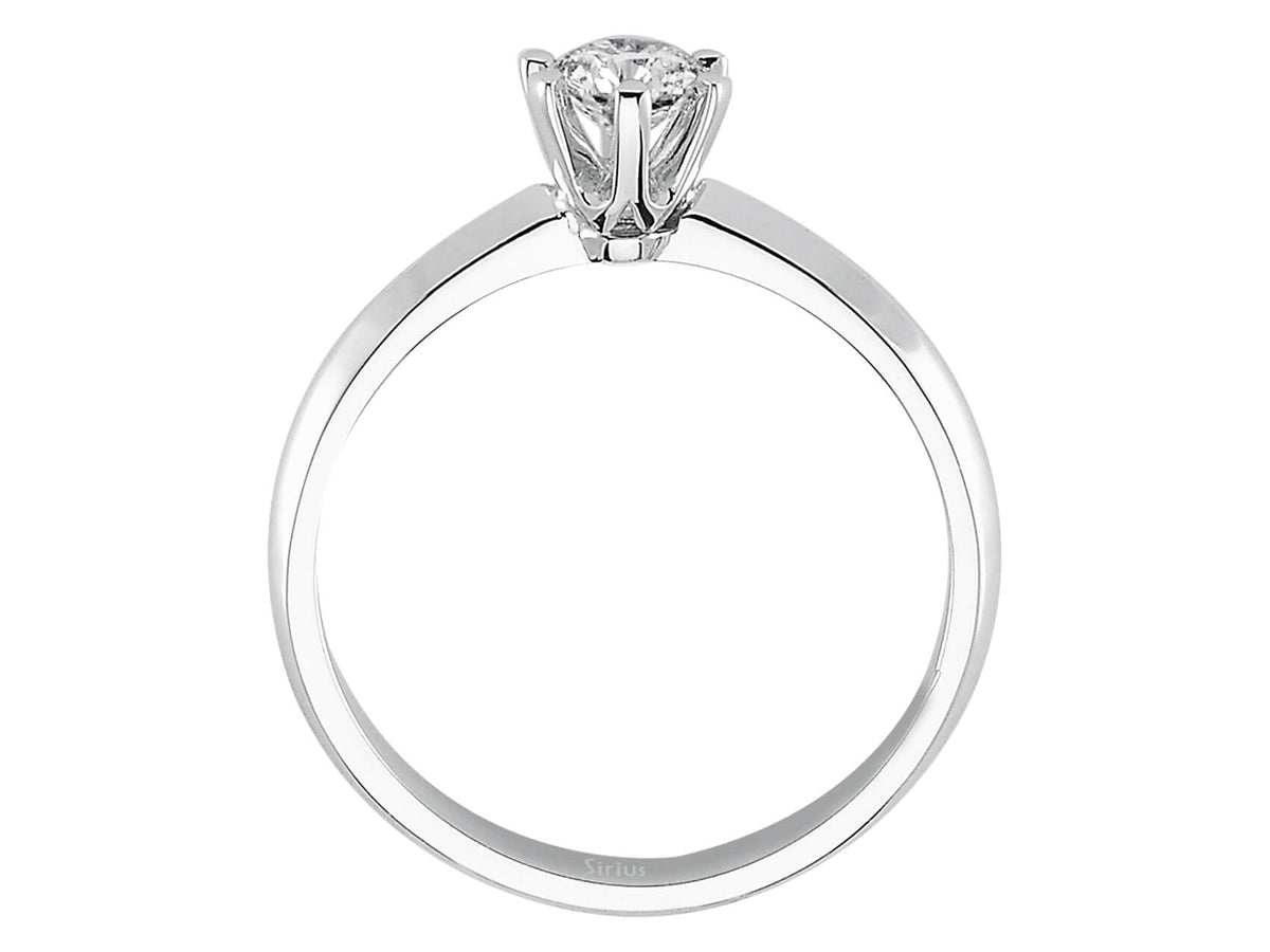 Bague en or blanc avec un diamant de laboratoire de 0,34 carat, or 14 carats – Bijoux haut de gamme de Rosy Lab Diamonds