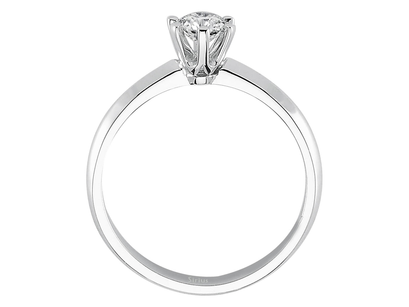 Weißgoldring mit 1 laborgezüchtetem Diamant 0,34 Karat im Rundschliff