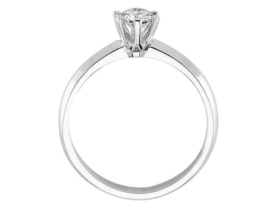 Weißgoldring mit 1 laborgezüchtetem Diamant 0,34 Karat im Rundschliff