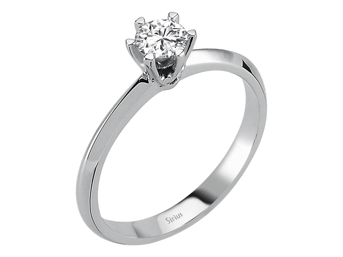 Bague en or blanc avec un diamant de laboratoire de 0,34 carat, or 14 carats – Bijoux haut de gamme de Rosy Lab Diamonds