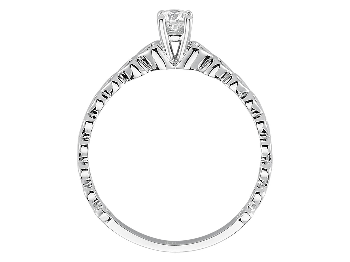 Bague en or blanc avec diamant de 0,15 carat et motif cœur, or 14 carats – Bijoux haut de gamme de Rosy Lab Diamonds