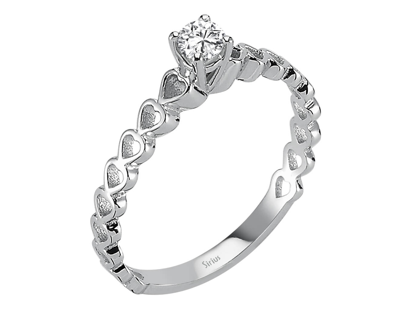 Weißgoldring mit 1 laborgezüchtetem Diamant 0,15 Karat im Rundschliff