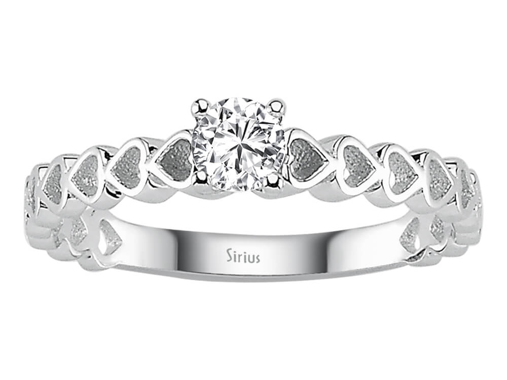 Bague en or blanc avec diamant de 0,25 carat et motif cœur, or 18 carats – Bijoux haut de gamme de Rosy Lab Diamonds
