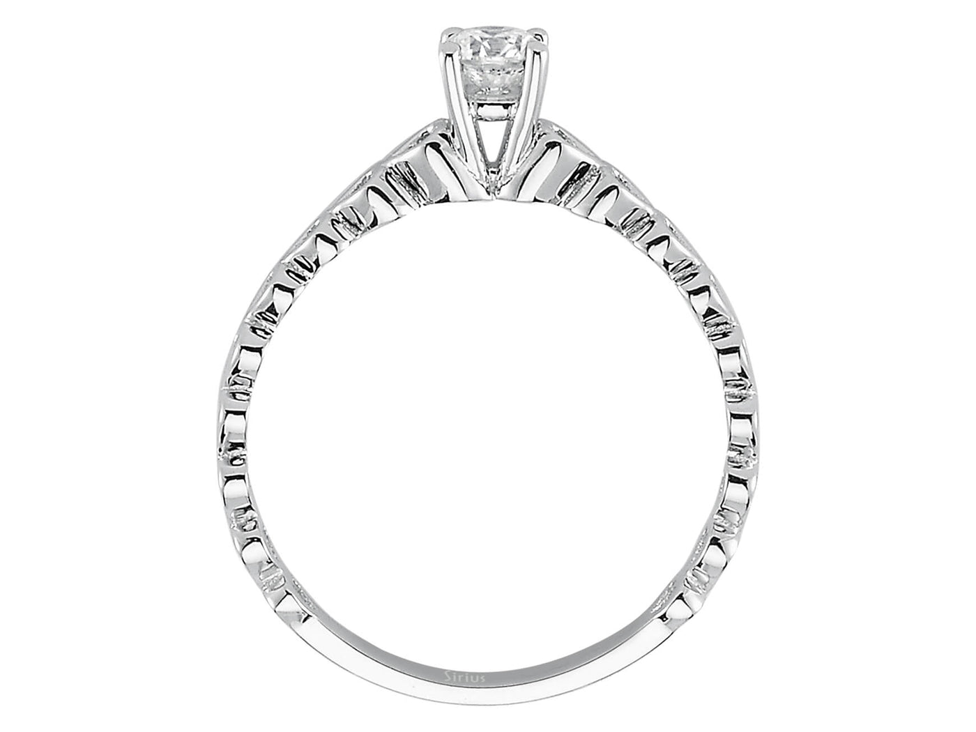 Bague en or blanc avec un diamant de 0,25 carat et un motif cœur, en or 18 carats – Bijoux haut de gamme de Rosy Lab Diamonds