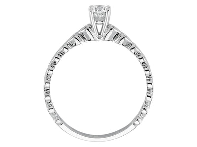 Weißgoldring mit 1 laborgezüchtetem Diamant 0,25 Karat im Rundschliff