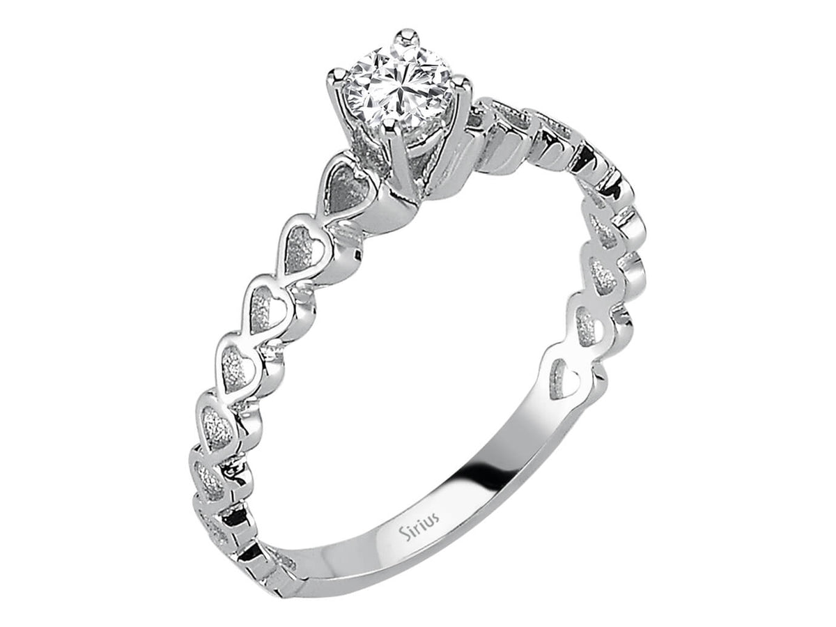 Bague en or blanc avec diamant de 0,25 carat et motif cœur, or 18 carats – Bijoux haut de gamme de Rosy Lab Diamonds