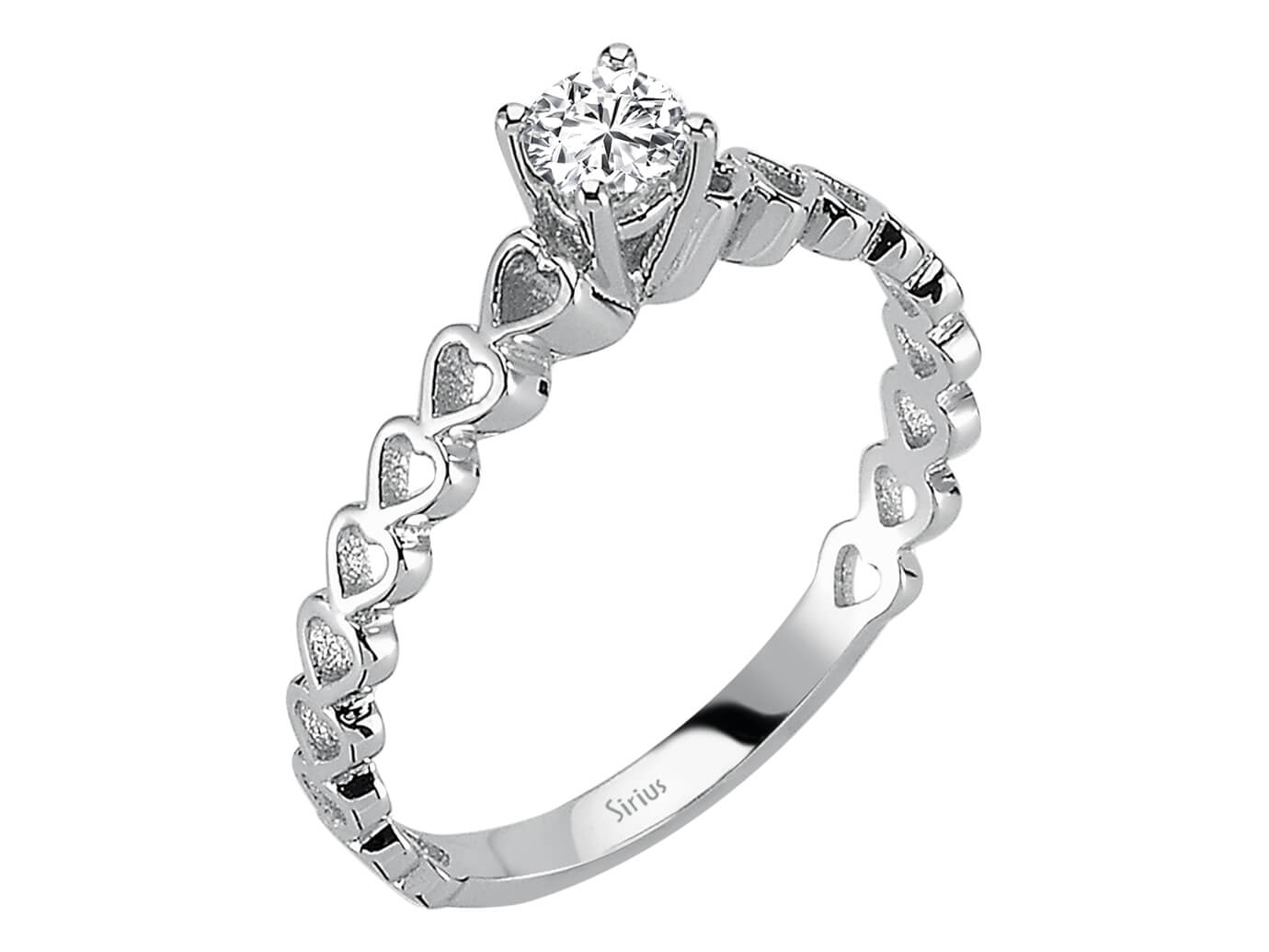 Weißgoldring mit 1 laborgezüchtetem Diamant 0,25 Karat im Rundschliff