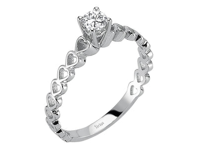 Weißgoldring mit 1 laborgezüchtetem Diamant 0,25 Karat im Rundschliff