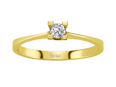 Zarter Diamant-Solitärring aus 8K Gelbgold – 0,05 ct