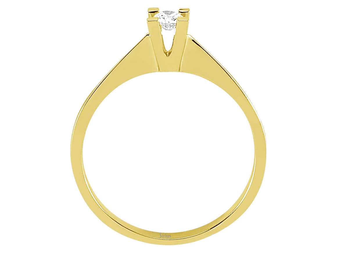 Zarter Diamant-Solitärring aus 8K Gelbgold – 0,05 ct