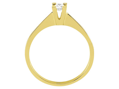 Zarter Diamant-Solitärring aus 8K Gelbgold – 0,05 ct