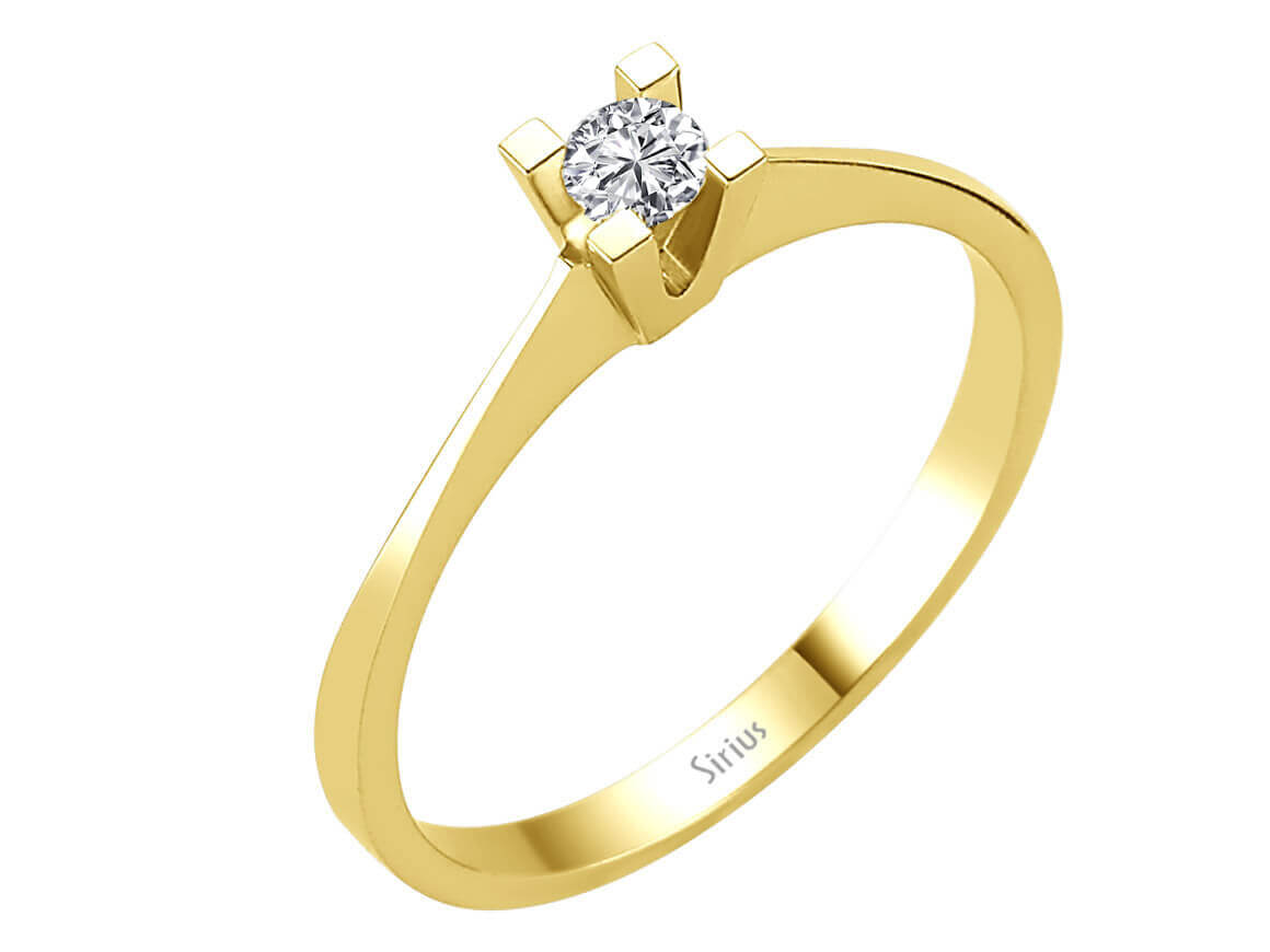 Zarter Diamant-Solitärring aus 8K Gelbgold – 0,05 ct