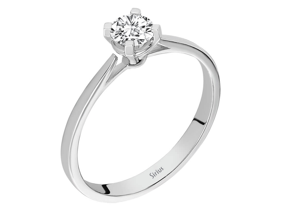 Verlobungsring mit 0,33 ct Labordiamant in 14K Weißgold – Sechskrappenfassung