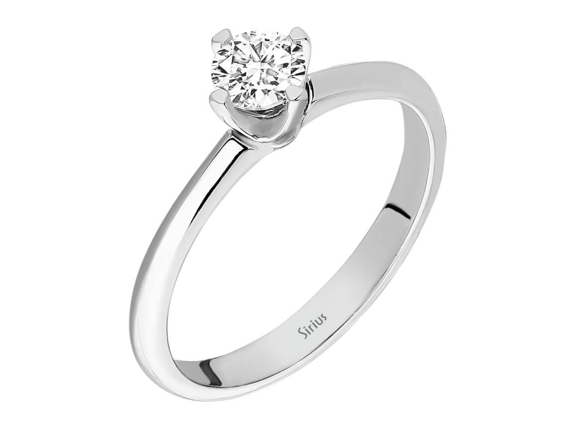 Simple solitaire ring with 0.33 ct lab diamond – 14K white gold