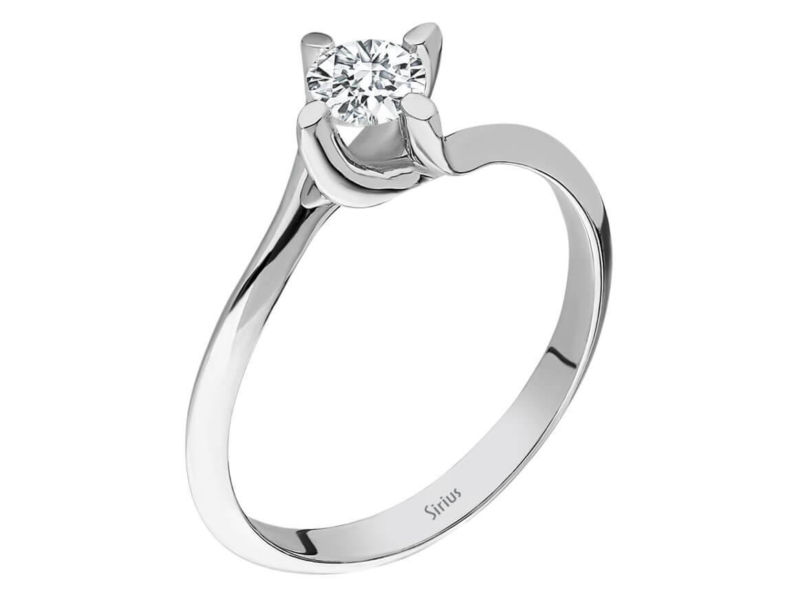 Bague solitaire avec diamant de laboratoire de 0,33 ct - Bague de fiançailles en Or Blanc 14 carats - Bijoux haut de gamme de Rosy Lab Diamonds
