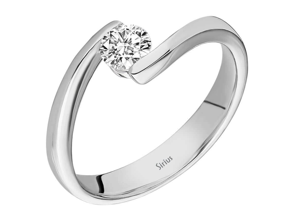 Open Tension Ring with 0.35 ct Lab Grown Diamond - 14K White Gold Designer Ring - High-Quality Jewelry by Rosy Lab Diamonds