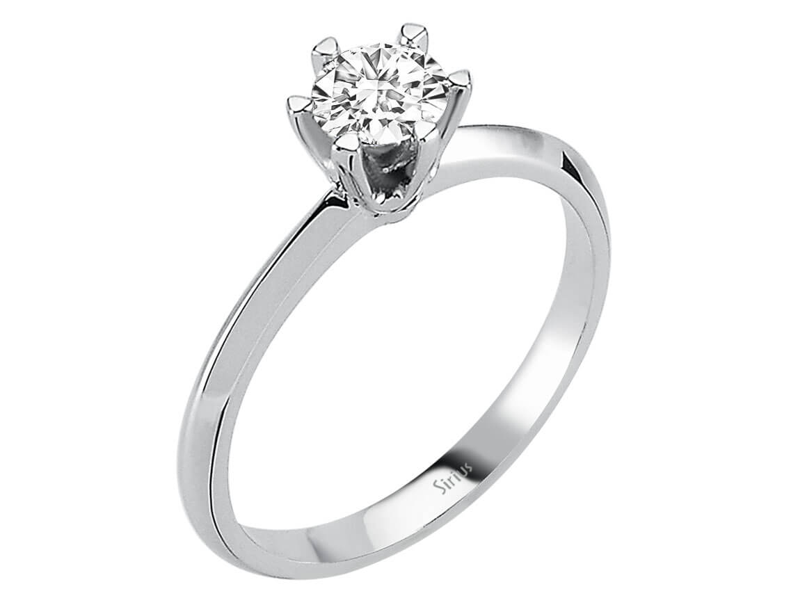 Classic solitaire ring with 0.51 ct round cut lab diamond – 14K white gold