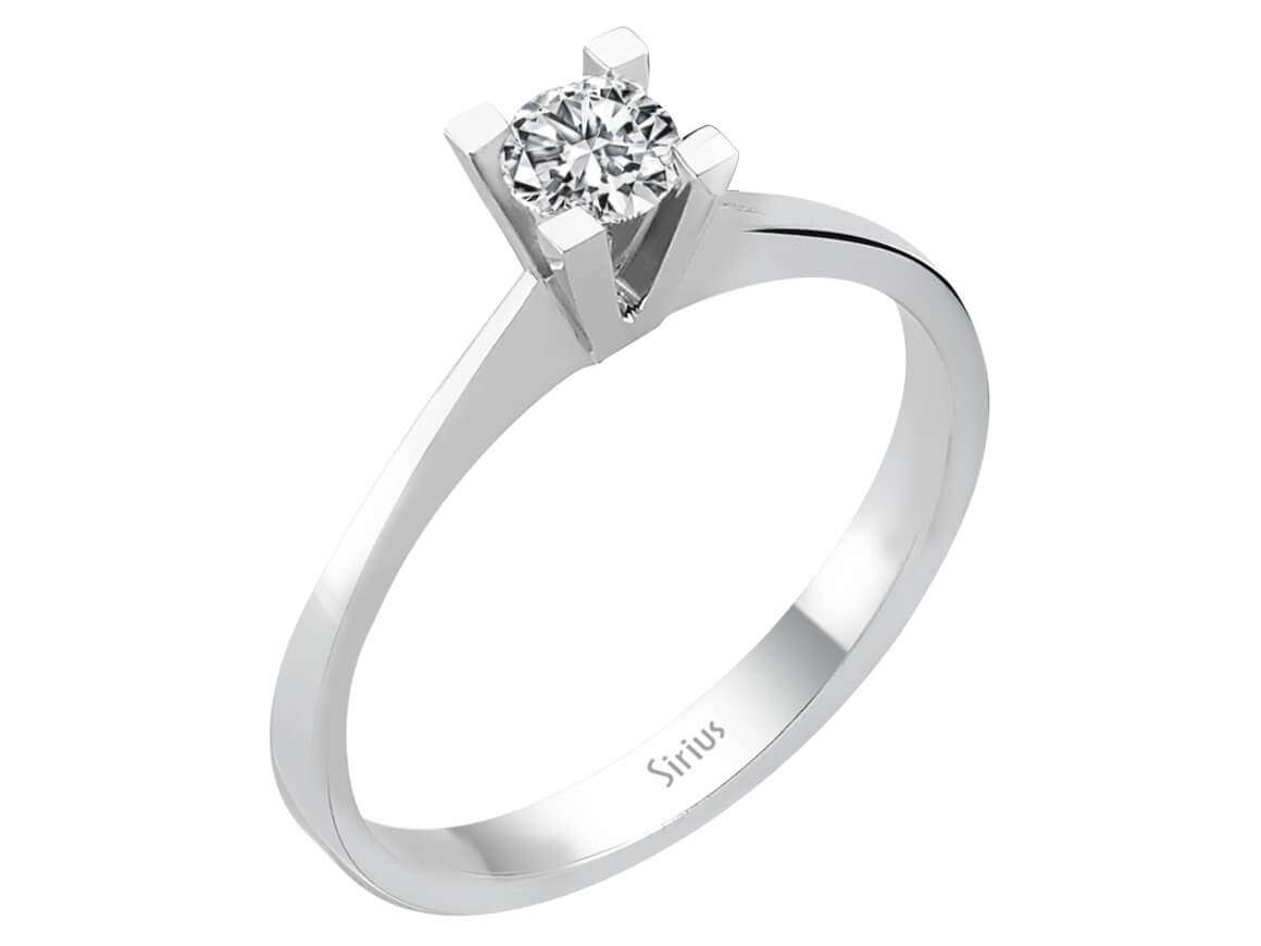 Classic solitaire ring with round cut lab diamond – 14K white gold