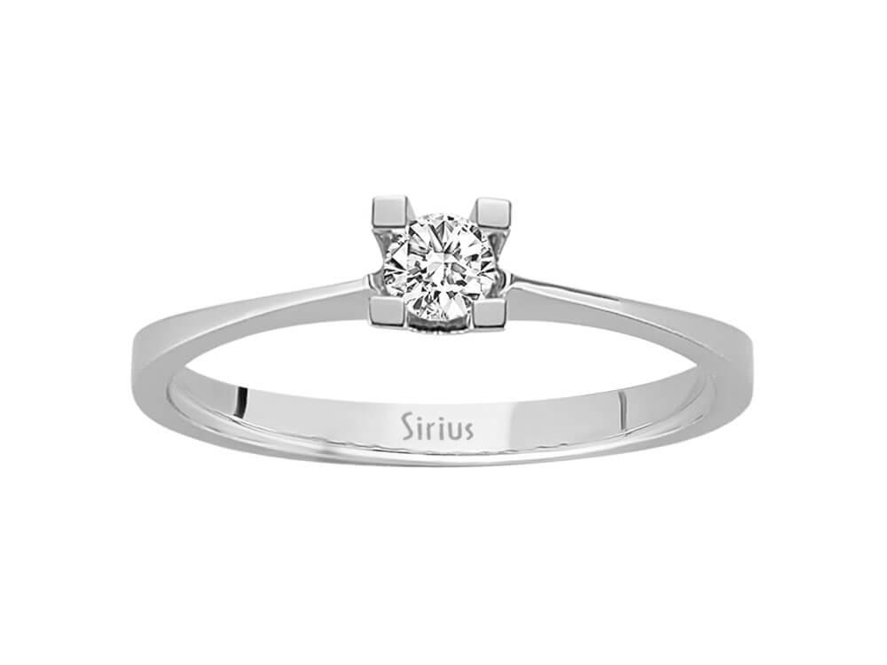 Solitaire ring with diamond – 0.09 ct – 8K white gold