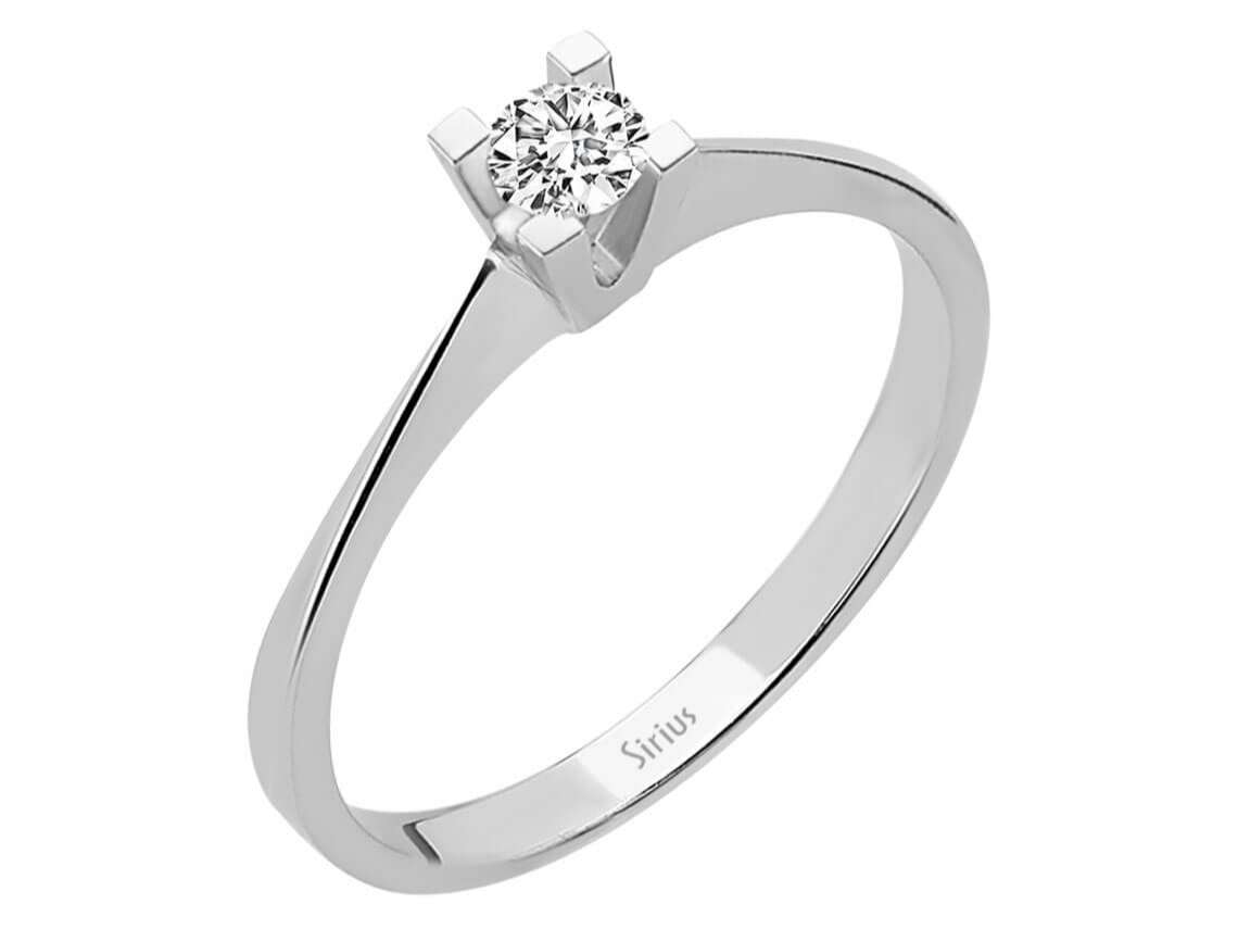 Solitärring mit 0,09 ct Diamant - 8K Weißgold - hochwertiger Schmuck von Rosy Lab Diamonds