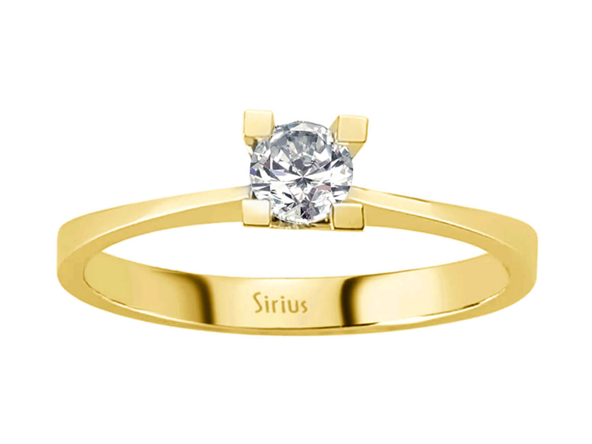 Classic solitaire ring with 0.23 ct diamond made of 14K yellow gold