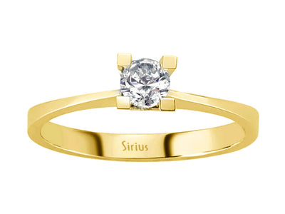 Classic solitaire ring with 0.23 ct diamond made of 14K yellow gold