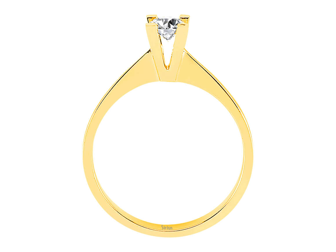 Classic solitaire ring with 0.23 ct diamond made of 14K yellow gold