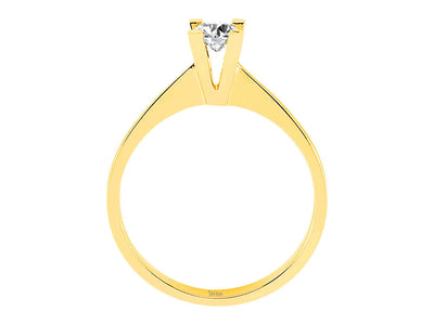 Classic solitaire ring with 0.23 ct diamond made of 14K yellow gold