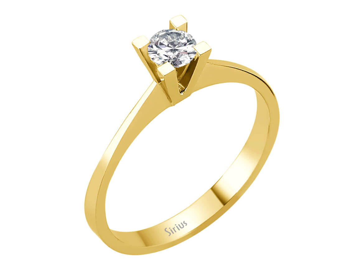 Classic solitaire ring with 0.23 ct diamond made of 14K yellow gold