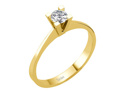 Classic solitaire ring with 0.23 ct diamond made of 14K yellow gold