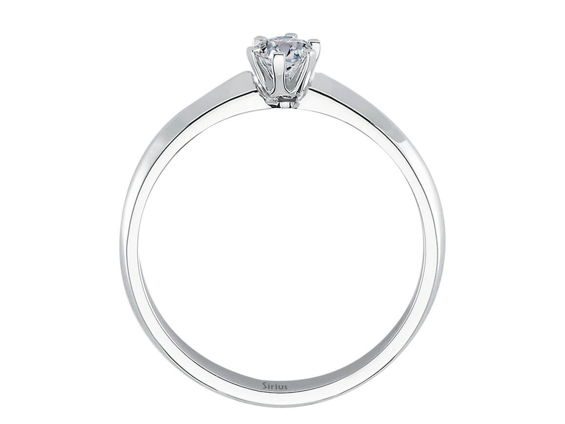 Bague en Or Blanc avec 1 diamant rond – 8 carats – Bijoux haut de gamme de Rosy Lab Diamonds