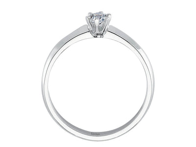 Simple 8 Carat White Gold Ring with a Round Diamond – 1.05 Grams