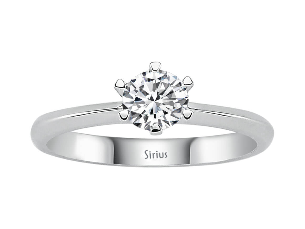 Weißgold Solitärring mit 1 rundem Diamanten – 0,40 Karat
