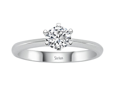 Weißgold Solitärring mit 1 rundem Diamanten – 0,40 Karat