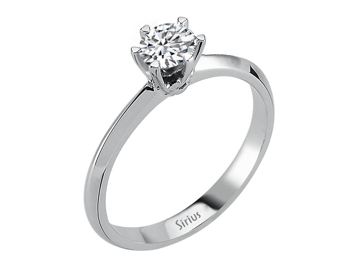 Weißgold Solitärring mit 1 rundem Diamanten – 0,40 Karat