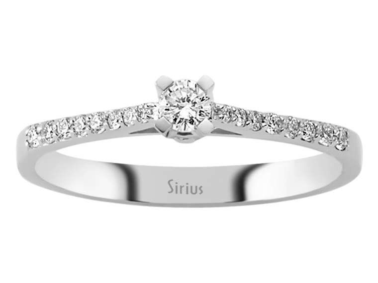 Eleganter Diamantring mit 0,10 ct Solitär & Pavé-Diamanten – 14K Weißgold