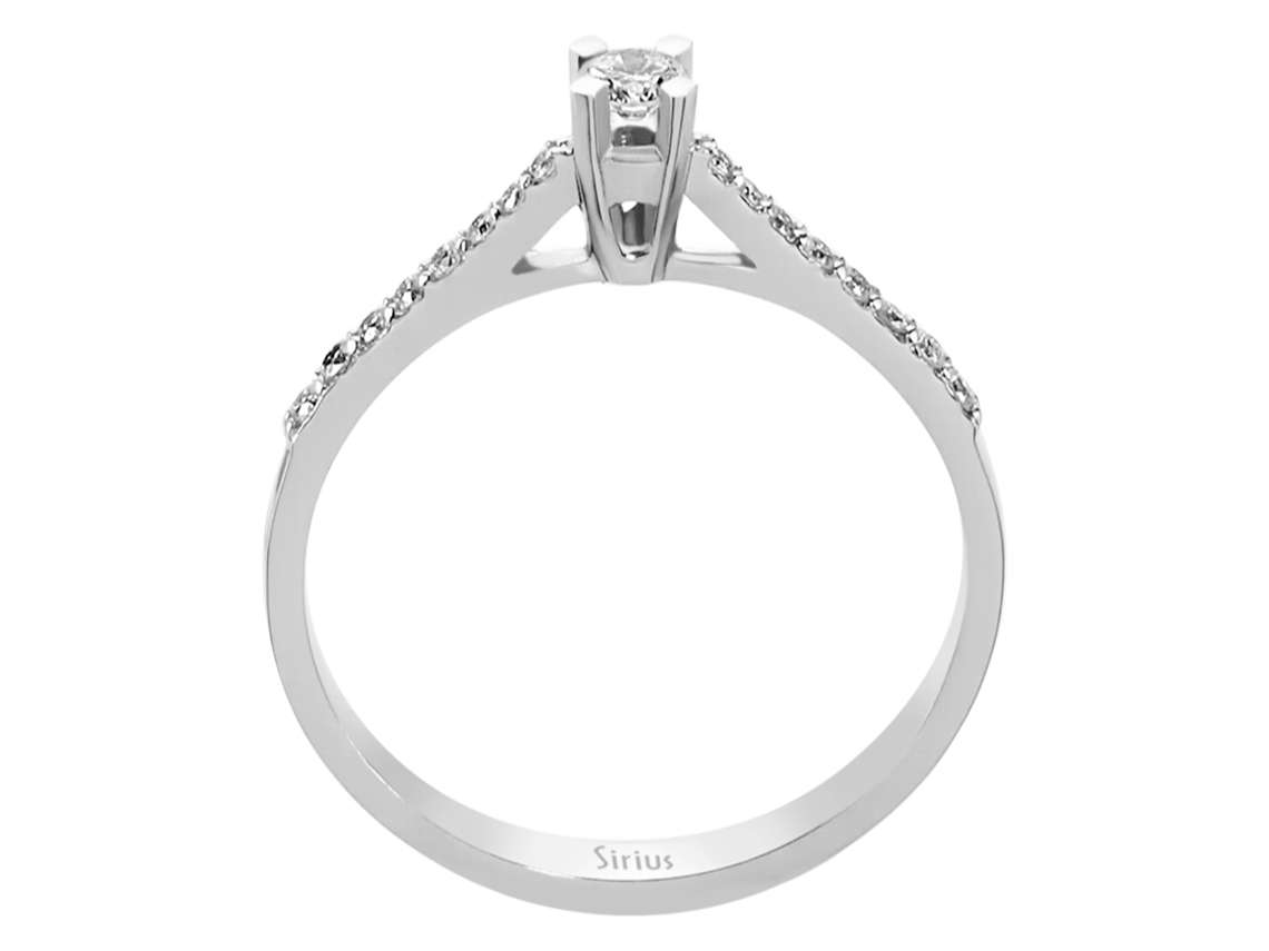 Eleganter Diamantring mit 0,10 ct Solitär & Pavé-Diamanten – 14K Weißgold
