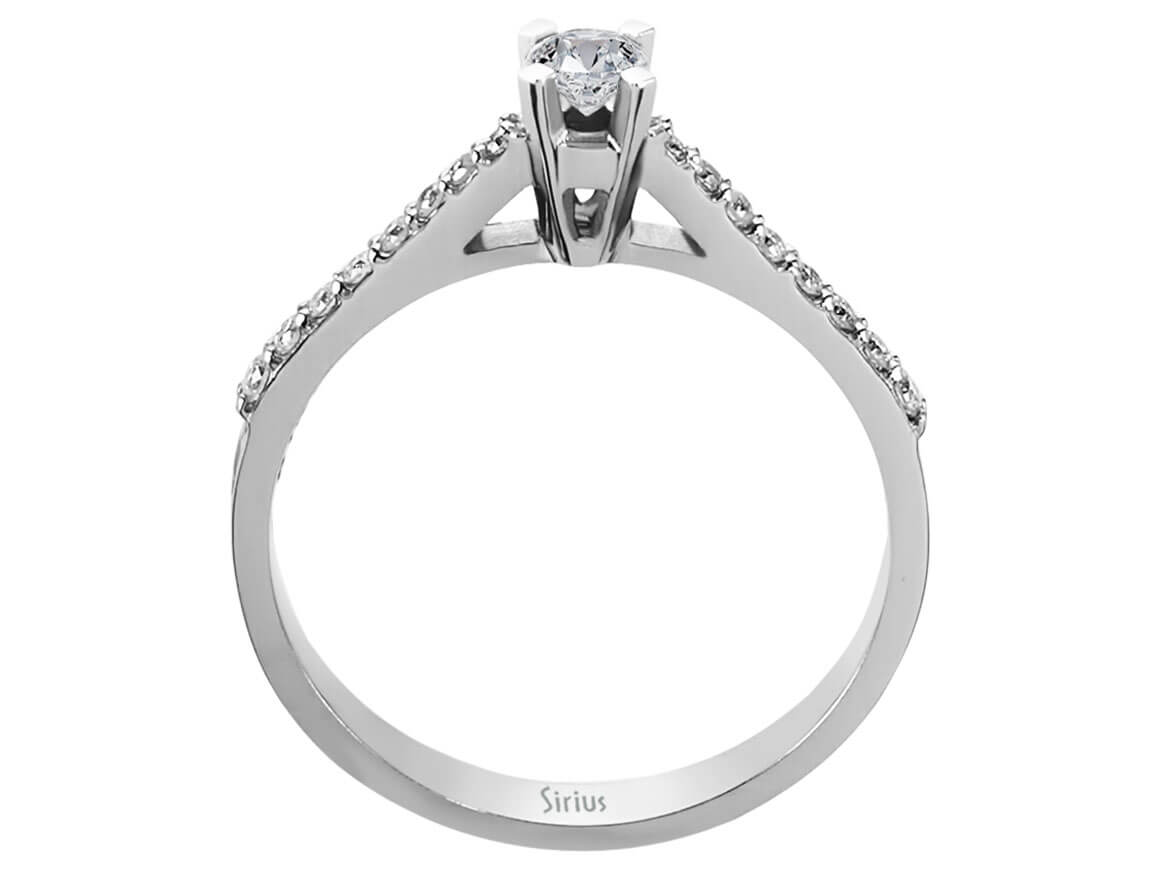 Funkelnder Diamantring mit 0,17 ct Solitär & Pavé-Fassung – 18K Weißgold