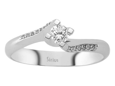 Eleganter Diamantring mit 0,21 ct Solitär und Seitensteinen – 14K Weißgold