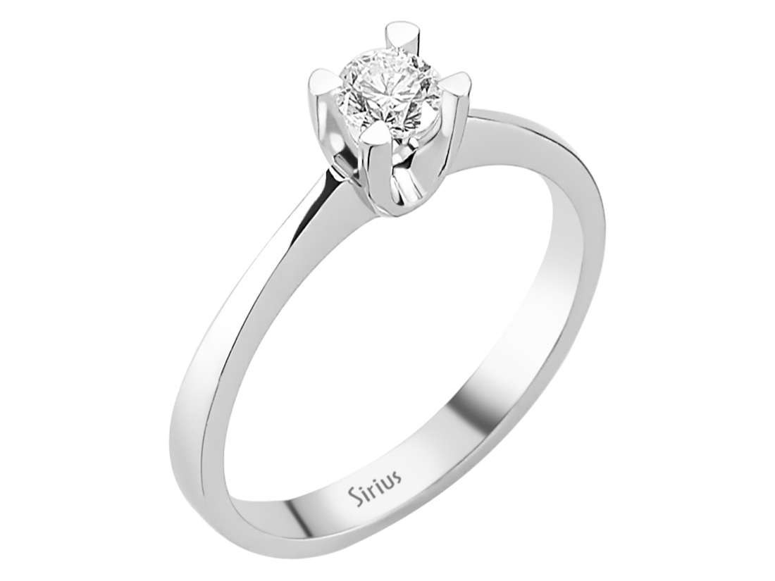 Solitärring aus 14K Weißgold mit 0.29 ct Labor-Diamant - 6 Krappen - hochwertiger Schmuck von Rosy Lab Diamonds