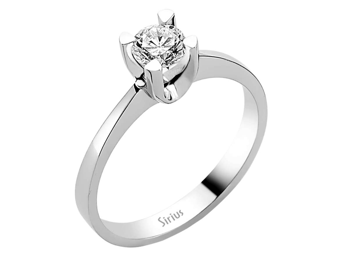 Bague solitaire en Or Blanc 14 carats avec diamant de laboratoire de 0,44 ct – Bijoux haut de gamme de Rosy Lab Diamonds
