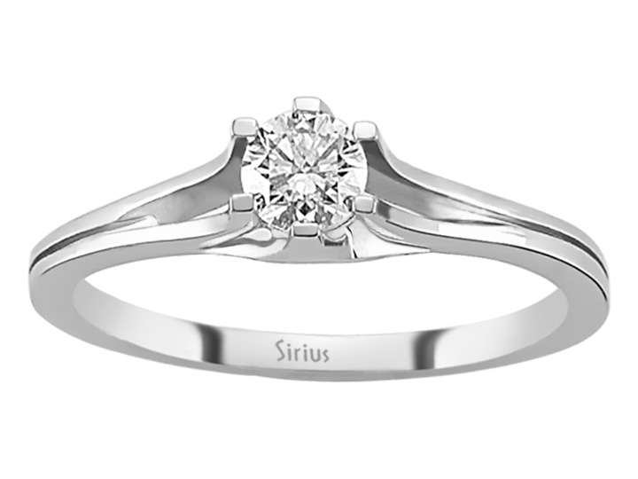 Solitärring mit geteiltem Band und Labor-Diamant – 0.32 ct