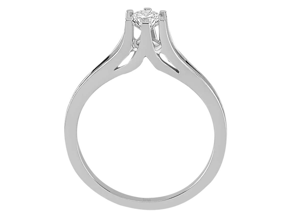 Solitaire Ring with 0.32 ct Lab-Grown Diamond and Split Shank - 14K White Gold - High-Quality Jewelry from Rosy Lab Diamonds